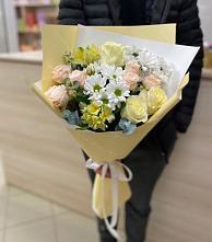 Букет цветов из:  Альстромерии, Розы и Хризантемы в Самарском