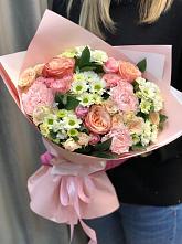 Букет нежные объятья в Самарском Букет цветов из: Гвоздики, Розы и Хризантемы в Самарском