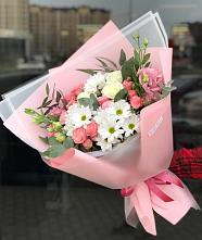 Букет цветов из:  Розы, Лизиантусы и Хризантемы в Самарском
