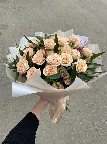 Букет Кремовые розы Латте в Самарском